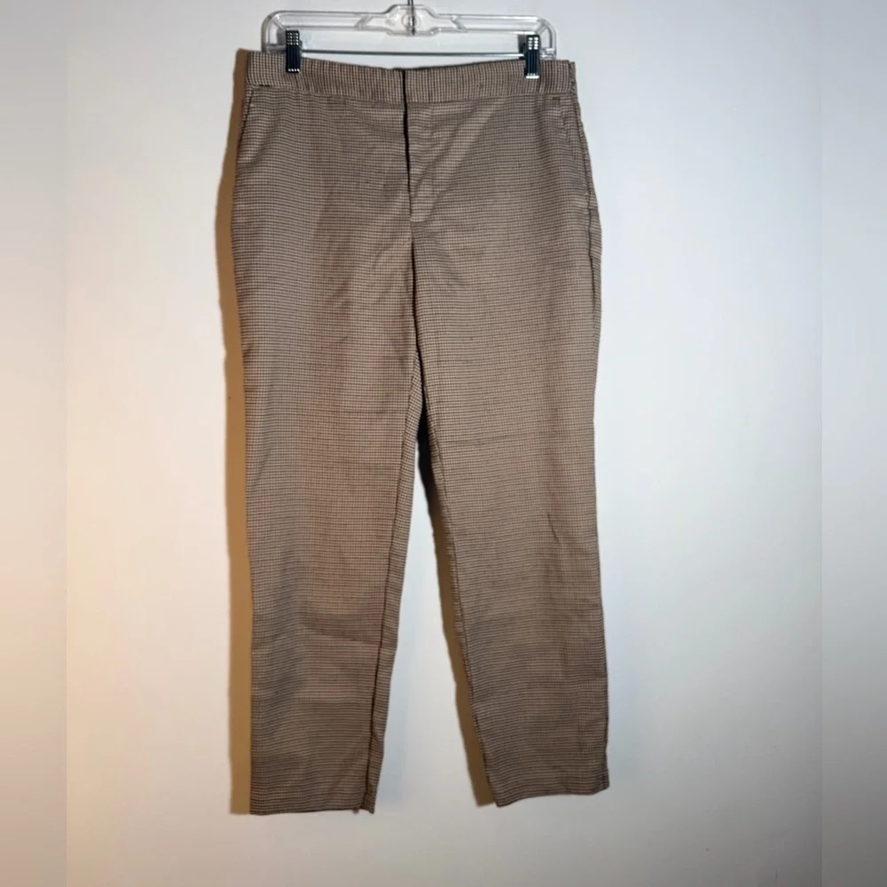Zara Houndstooth Brown Chinos